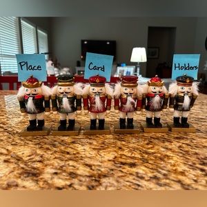 Pier 1 Imports Wooden Nutcracker Place Card Holders